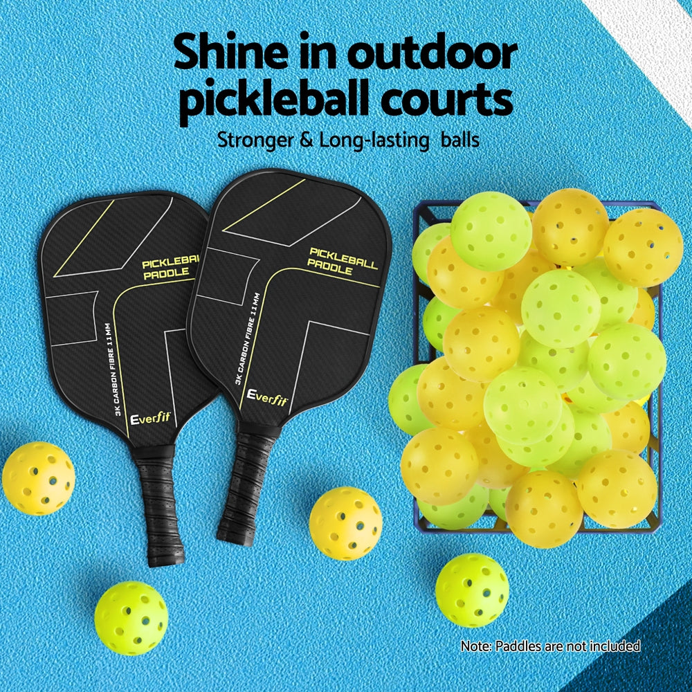 Pickleball Balls – 40 Hole Indoor &amp; Outdoor Balls (12 Pack) – Green/Yellow