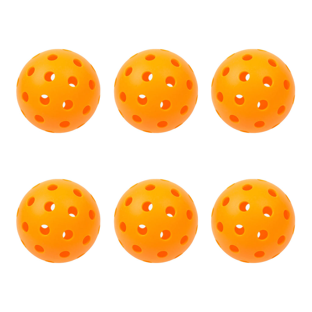 Pickleball Balls – 40 Hole Outdoor Balls (6 Pack) – Orange
